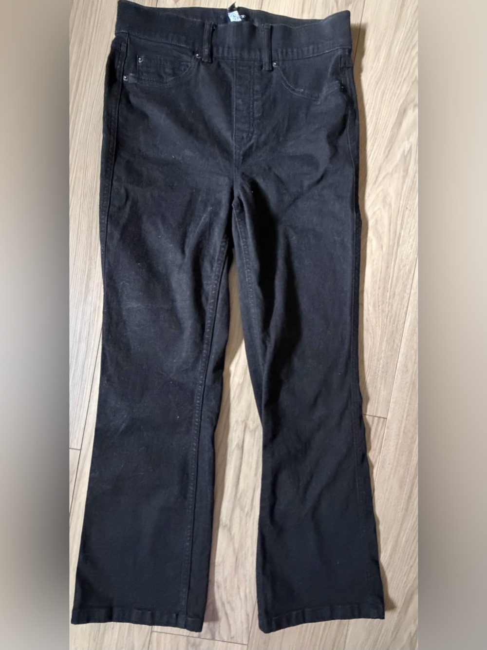 Spanx Bootcut Flare Women M Black Stretch Tummy Control High Rise Pants